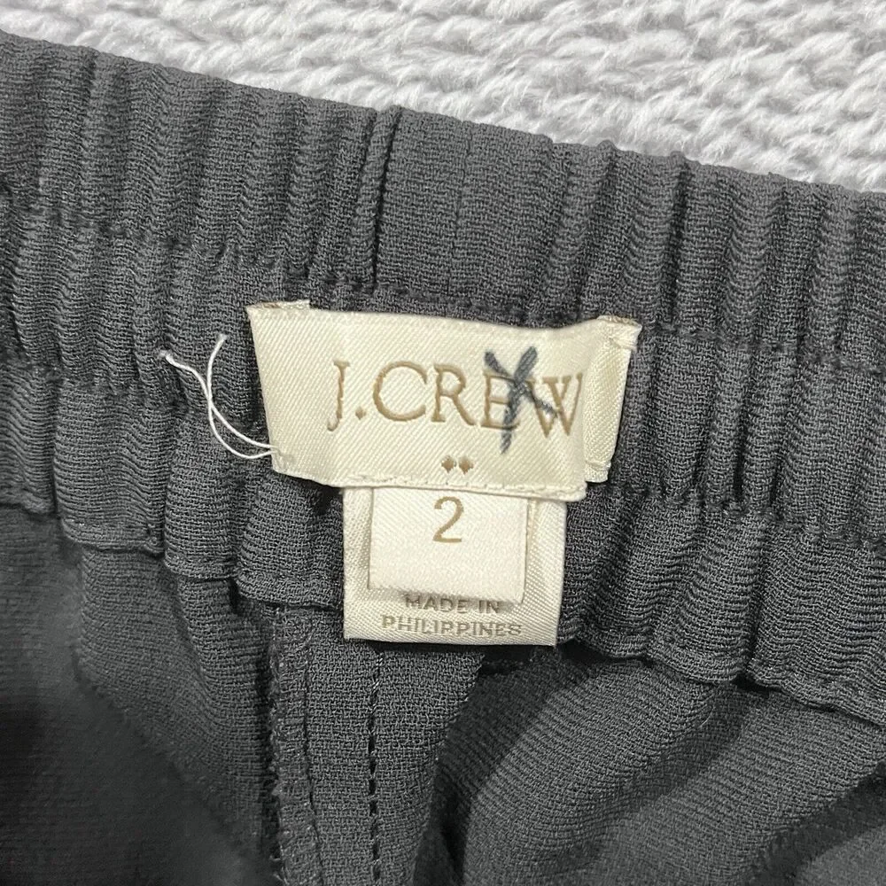 J.Crew Tapered Jogger Pants Women's 2 Gray Drawstring Pockets Stretch Lounge‎